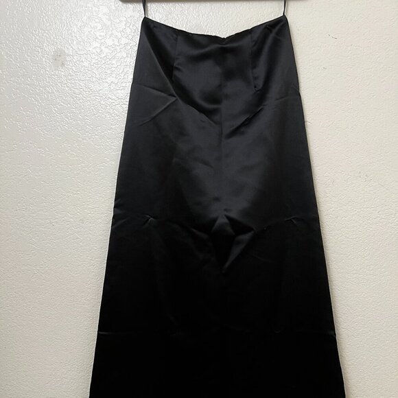 Jessica McClintock Collection Elegant Black Satin Maxi Skirt Size 6 - Picture 1 of 5